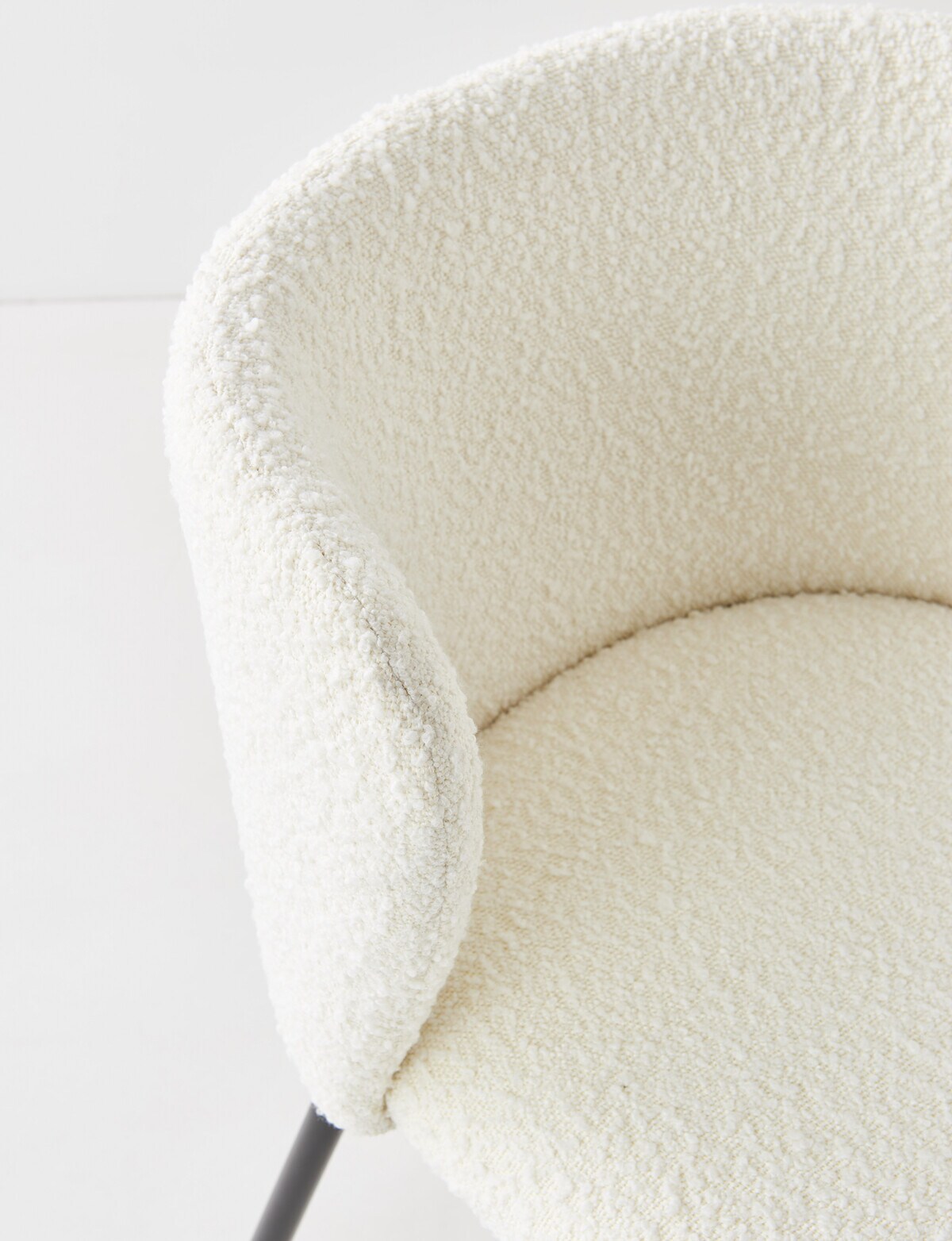 LUCA Avril Dining Chair, Boucle, White - Chairs