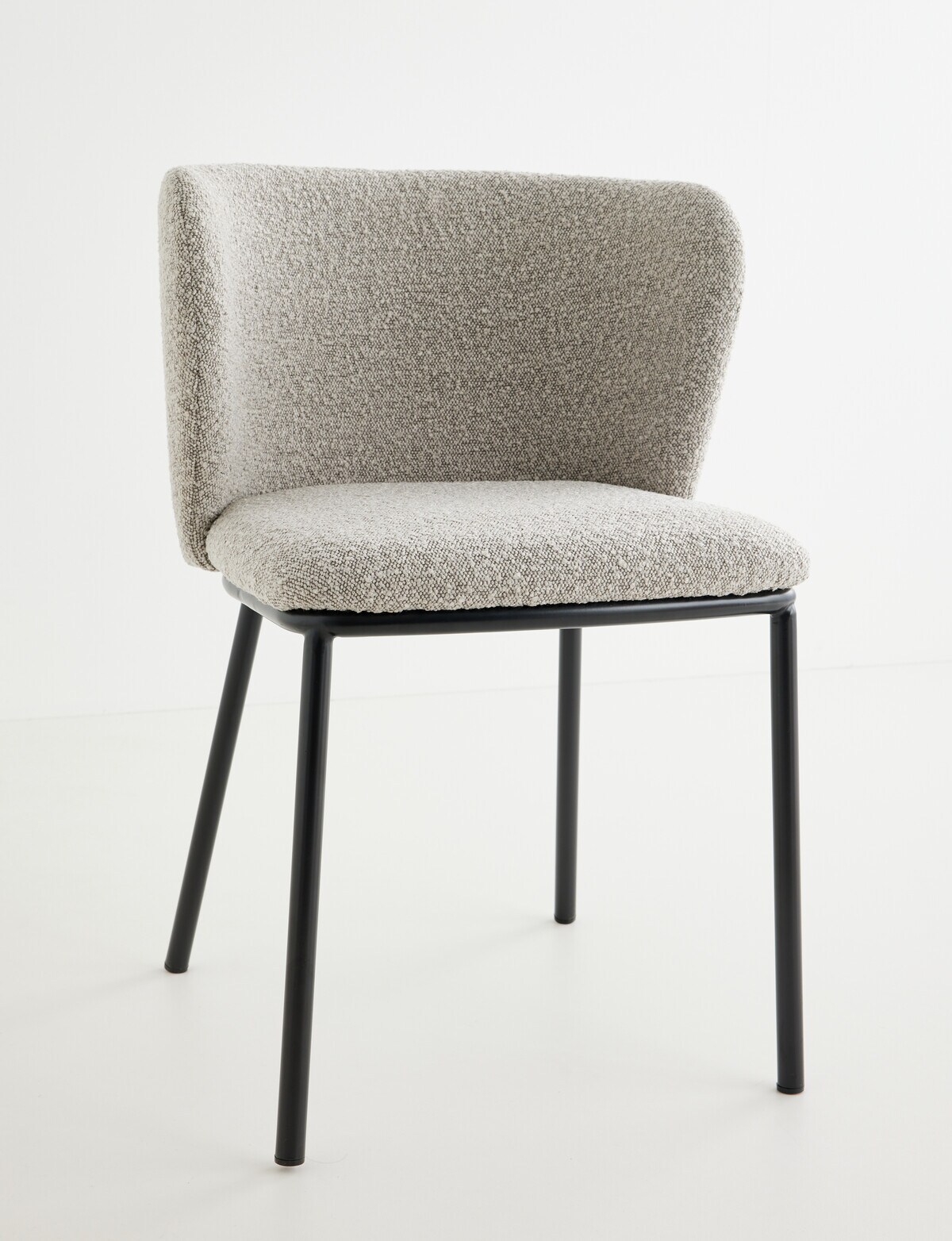 LUCA Avril Dining Chair, Boucle, Grey - Dining Chairs & Benches