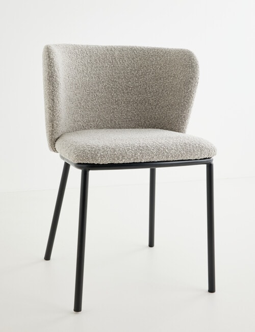 LUCA Avril Dining Chair, Boucle, Grey product photo View 04 L