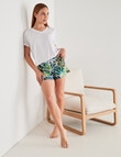 Whistle Sleep Tropical Print Cotton Sateen Short, Blue product photo View 03 S
