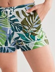 Whistle Sleep Tropical Print Cotton Sateen Short, Blue product photo View 04 S