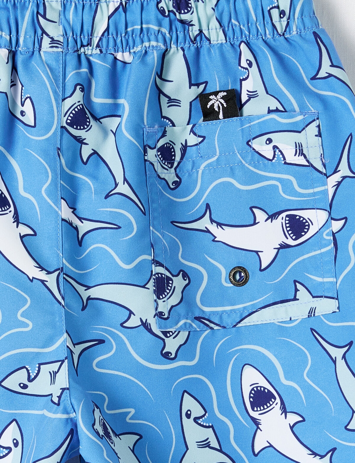 Wavetribe Shark Swim Short, Mid Blue - Swimwear