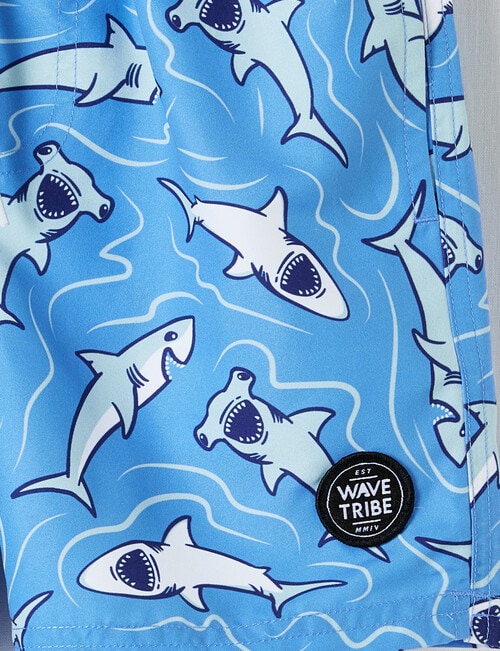 Wavetribe Shark Swim Short, Mid Blue product photo View 03 L