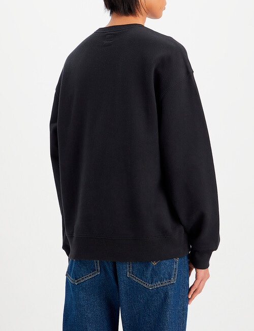 Levis Relaxed Poster Logo Graphic Crew Sweatshirt, Black product photo View 02 L