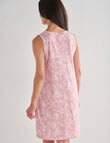 Ruby & Bloom Floral Sleeveless Henley Nightie, Pink, 10-26 product photo View 02 S
