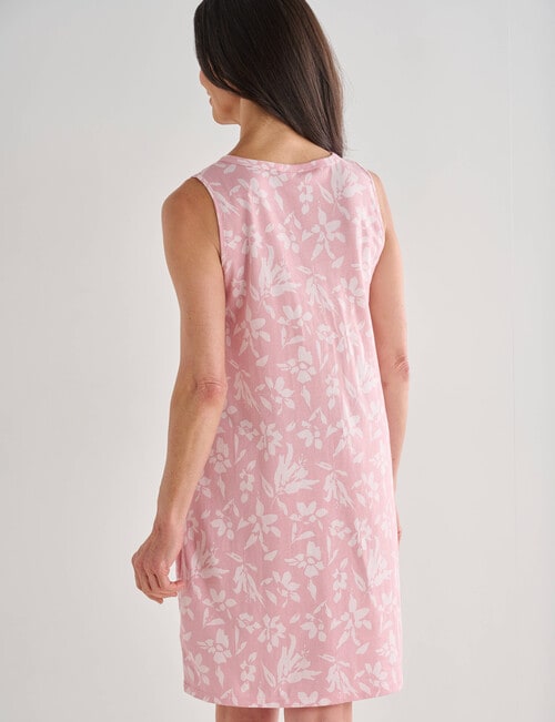 Ruby & Bloom Floral Sleeveless Henley Nightie, Pink, 10-26 product photo View 02 L