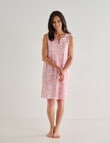 Ruby & Bloom Floral Sleeveless Henley Nightie, Pink, 10-26 product photo View 03 S