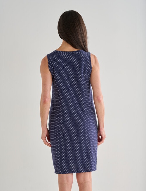 Ruby & Bloom Henley Sleeveless Nightie, Navy, 10-20 product photo View 02 L