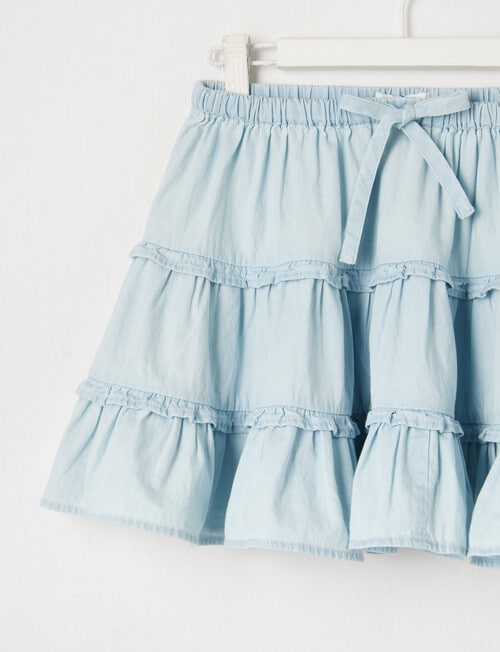 Mac & Ellie Tiered Skirt, Chambray product photo View 02 L