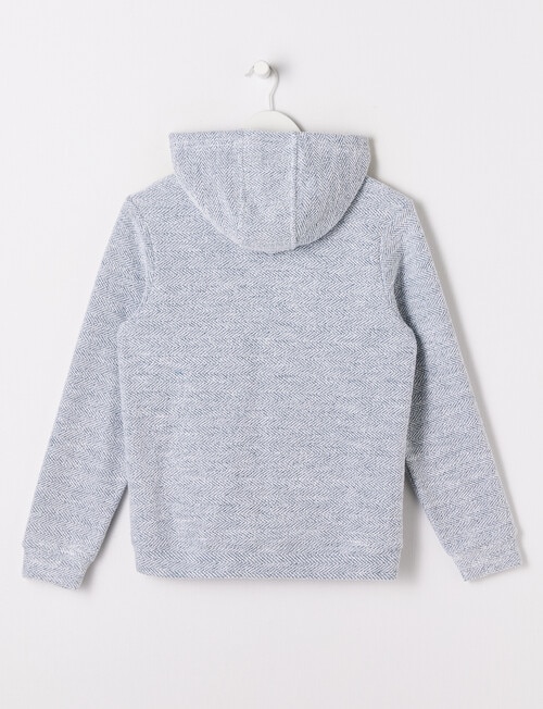 No Issue Textured Hoodie, Blue & White product photo View 02 L
