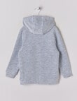 Mac & Ellie Textured Hoodie, Blue & White product photo View 02 S