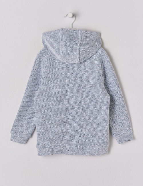 Mac & Ellie Textured Hoodie, Blue & White product photo View 02 L