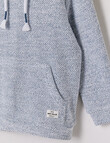 Mac & Ellie Textured Hoodie, Blue & White product photo View 03 S