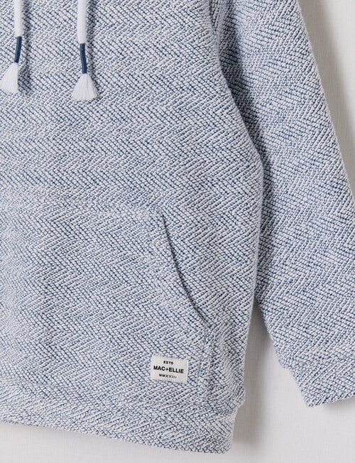 Mac & Ellie Textured Hoodie, Blue & White product photo View 03 L