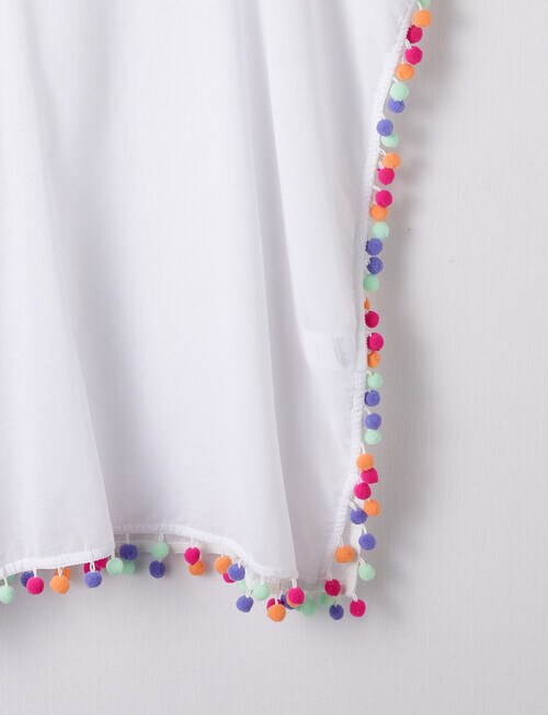 Wavetribe Cover Up With Pompom, White product photo View 02 L