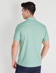 Gasoline Ditsy Geometric Shirt, Green product photo View 02 S