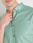 Gasoline Ditsy Geometric Shirt, Green product photo View 04 S