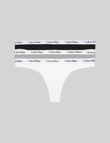 Calvin Klein Carousel Thong Brief, 3-Pack, White, Grey & Black product photo