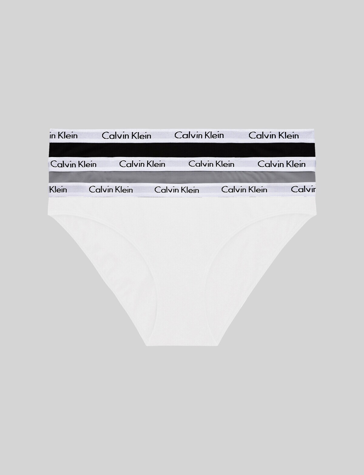 Calvin Klein Carousel Bikini Brief, 3Pack, White, Grey & Black Briefs