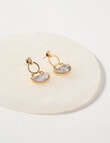 Whistle Accessories Art Deco Drop Earrings, Marbled Pearl product photo
