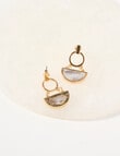 Whistle Accessories Art Deco Drop Earrings, Marbled Pearl product photo View 02 S