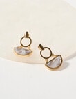 Whistle Accessories Art Deco Drop Earrings, Marbled Pearl product photo View 03 S