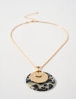 Whistle Accessories Circle Pendant Necklace, Tabby Tortoise product photo View 03 S