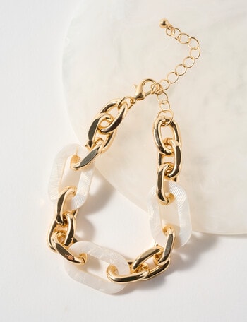 Whistle Accessories Link Bracelet, Marbled White product photo