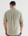 Kauri Trail Linen Blend Short Sleeve Shirt, Sage product photo View 02 S