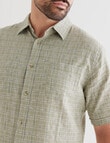Kauri Trail Linen Blend Short Sleeve Shirt, Sage product photo View 04 S