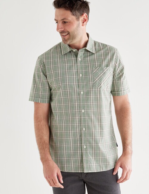 Chisel Mason Short Sleeve Shirt, Sage - Casual Shirts