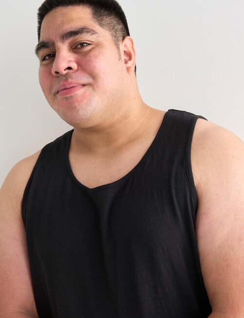 Gasoline King Size Slub Singlet, Black product photo View 04 L