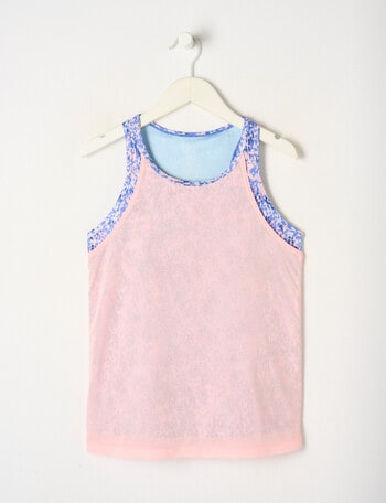 SUPERFIT GIRL Double-Up Layer Tank Top, Confetti Peach product photo