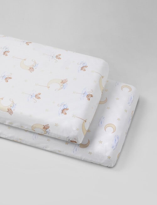 Teeny Weeny Bassinet Fitted Sheet, 2-Pack, Little Dreamer product photo View 02 L