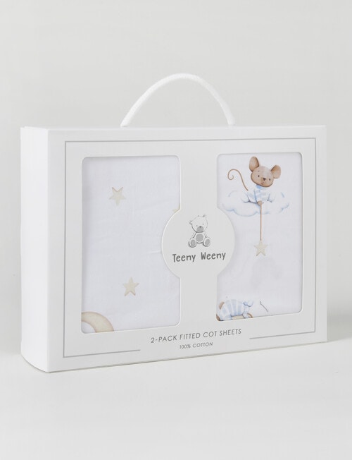 Teeny Weeny Cot Fitted Sheet, 2-Pack, Little Dreamer product photo