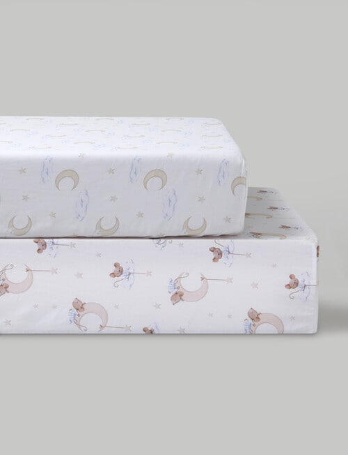 Teeny Weeny Cot Fitted Sheet, 2-Pack, Little Dreamer product photo View 02 L