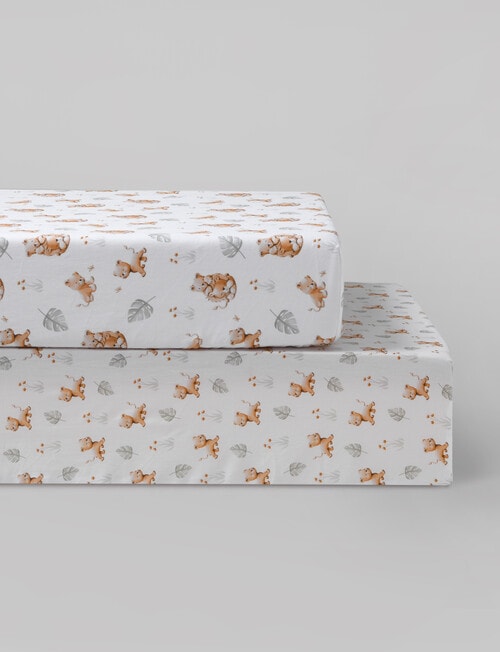 Teeny Weeny Cot Fitted Sheet, 2-Pack, Little Lion product photo View 02 L