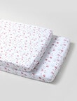 Teeny Weeny Co-Sleeper Fitted Sheet, 2-Pack, Floral product photo View 02 S