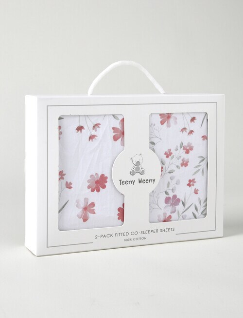 Teeny Weeny CoSleeper Fitted Sheet, 2Pack, Floral Baby Manchester