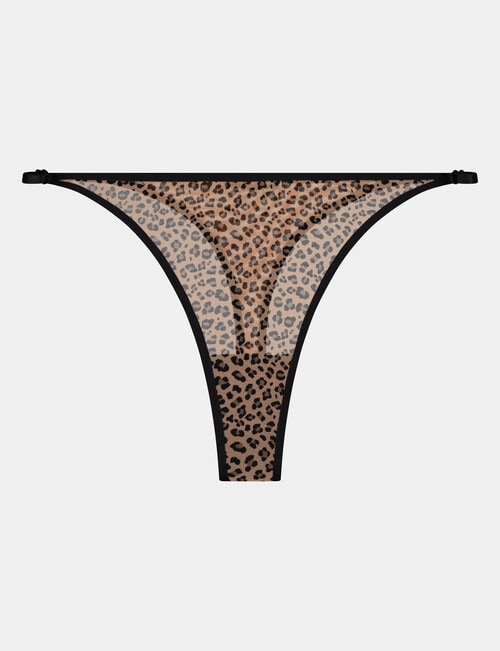 Me By Bendon Impression Thong Brief, Leopard Print, S-XL product photo View 04 L