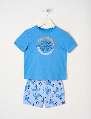 Sleep Mode Chasing Dreams Knit Short PJ Set, Blue, 2-8 product photo