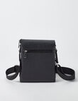 Pronta Moda Astrid Flap Crossbody Bag, Black product photo View 03 S