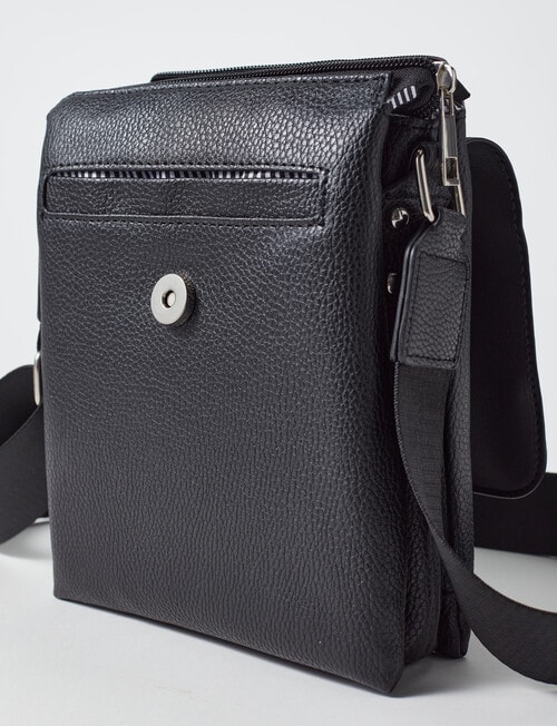 Pronta Moda Astrid Flap Crossbody Bag, Black product photo View 05 L