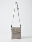 Pronta Moda Astrid Flap Crossbody Bag, Cool Grey product photo View 02 S