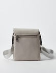 Pronta Moda Astrid Flap Crossbody Bag, Cool Grey product photo View 03 S