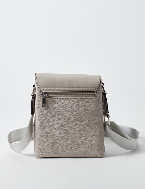 Pronta Moda Astrid Flap Crossbody Bag, Cool Grey product photo View 03 L