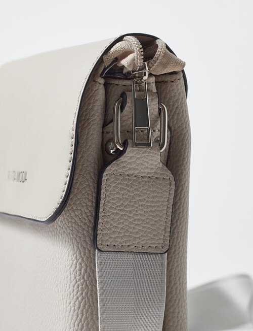 Pronta Moda Astrid Flap Crossbody Bag, Cool Grey product photo View 04 L