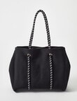 Pronta Moda Sailor Neoprene Shopper Bag, Black product photo View 02 S