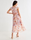 Whistle Spring Flowers Ruffle Wrap Dress, Peach product photo View 02 S