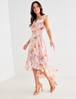 Whistle Spring Flowers Ruffle Wrap Dress, Peach product photo View 03 S